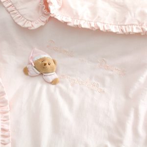 Puccio pink jersey blanket for pram