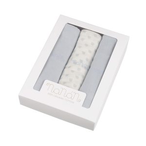Nanan Hydrofiele doeken set van 3 stuks 80x80 cm Blauw