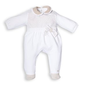 First Rompersuit Couture met Strik - Beige mt 56
